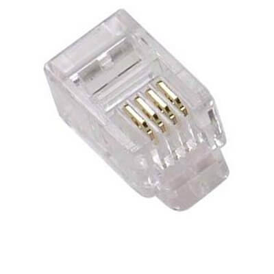 100 Pezzi. Plug connettore RJ11 Telefonico 2 coppie