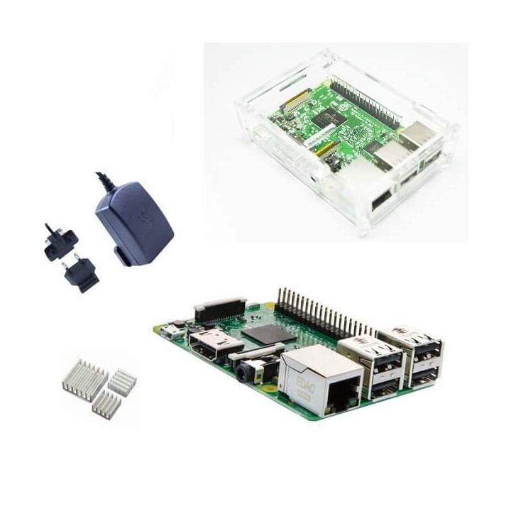Raspberry Pi 3 Official  Desktop Starter Kit con Alimentatore, Case e Dissipatori (E21)