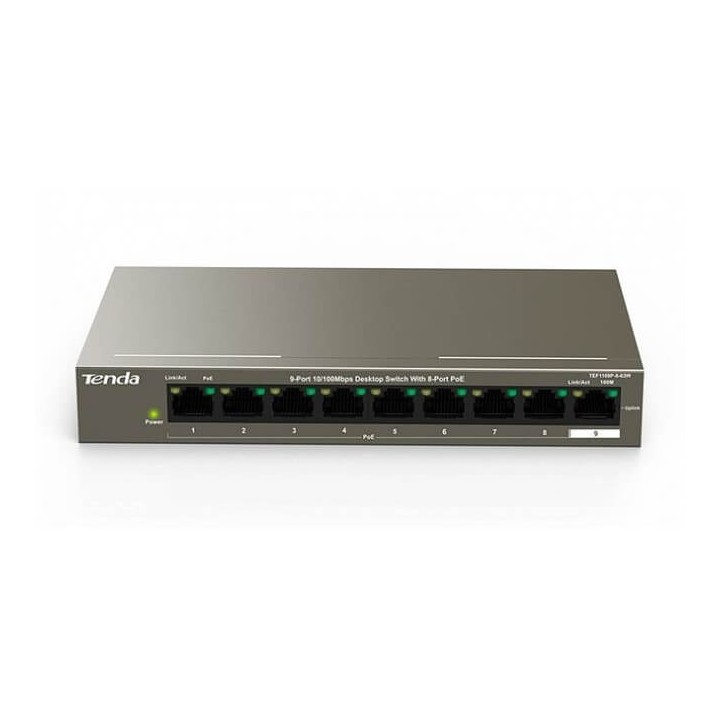 TENDA TEF1109P-63W switch 9 porte 10/100 8 porte PoE 63W