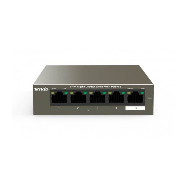 TENDA TEG1105P Switch Desktop 5 Porte 10/100/1000 con 4 Porte PoE