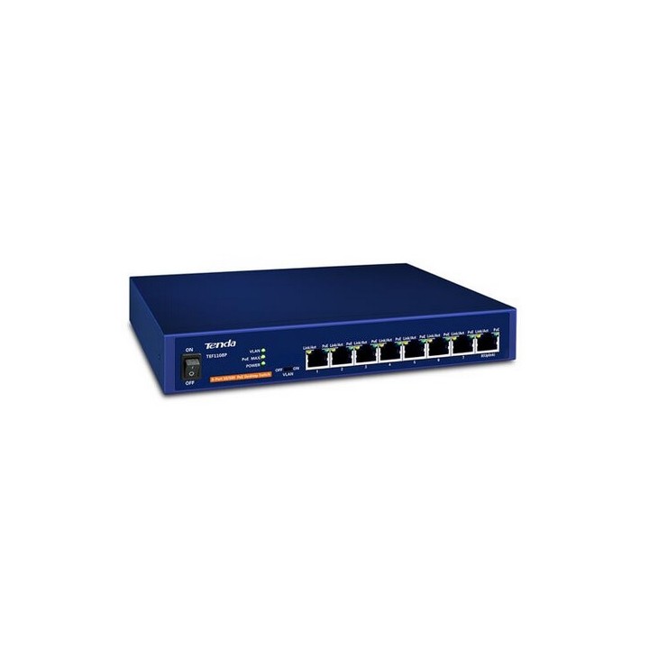 TENDA NT-TEF1108P Switch 8 Porte PoE IEEE 802.3af/at staffe rack 123W