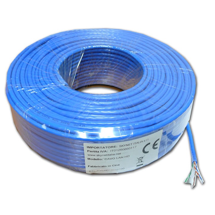 Matassa 100 metri cavo Lan UTPCat 6 per esterno