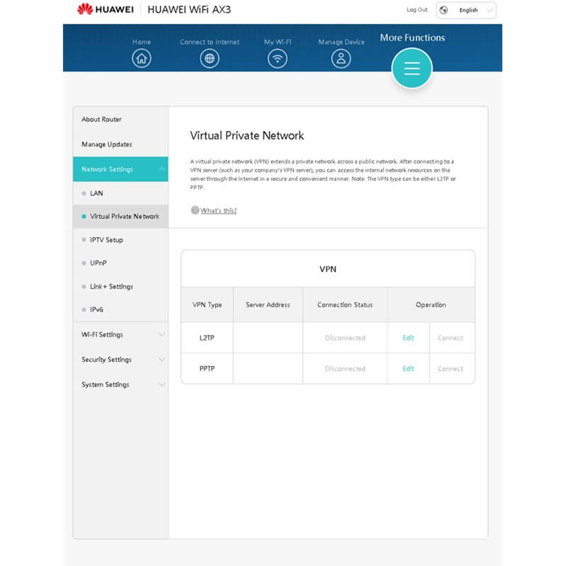 huawei wifi ax3 vpn