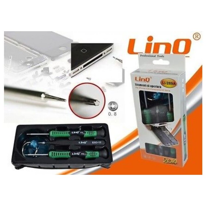 KIT DI ATTREZZI STRUMENTI PER RIPARAZIONE IPHONE 3 4 4S 5 5S 5C 6 6 plus LINQ Li-289A