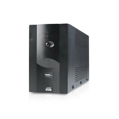 MACHPOWER UPS LINE INTERACTIVE 650VA/360W, STABILIZZATORE AVR, TOWER IN METALLO, 1 BATTERIA 12V/7AH, 2 USCITE SCHUKO/ITA, PORTA