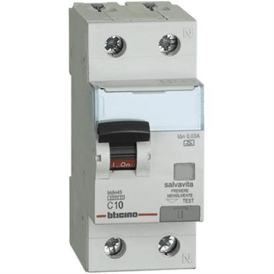 BTDIN45 - MAGNETOTERMICO DIFFERENZIALE A 1P+N 10A 4,5KA 30MA