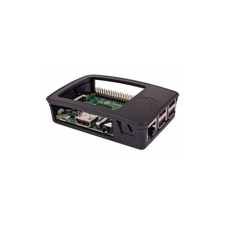 Contenitore ufficiale per Raspberry Pi 3 Model B, 2 B, B+, nero/grigio