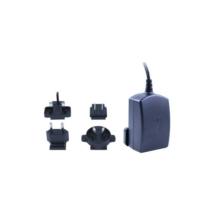 5.1 V dc, 2.5 A Alimentatore ufficiale Raspberry Pi 3 nero