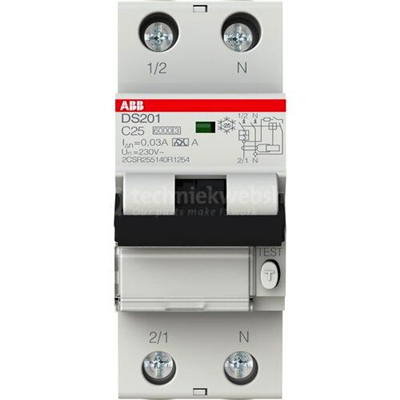 ABB DS201 INTERRUTTORE DIFFERENZIALE MAGNETOTERMICO 6KA 1P+N A C25 30MA