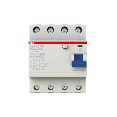 ABB F204 AC 25A 300MA INTERRUTTORE DIFFERENZIALE PURO 4P