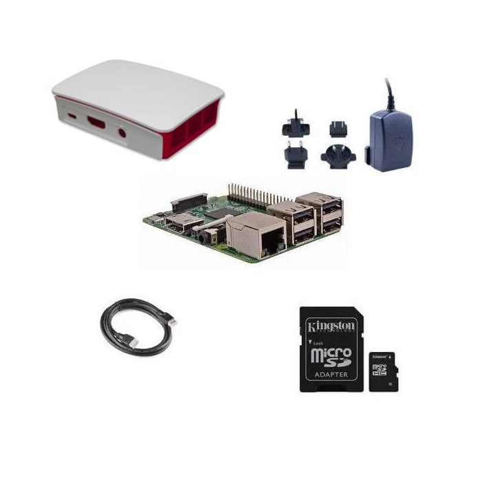 Kit (02) Raspberry Pi 3 Model B (1GB) 16GB NOOBS Starter Kit