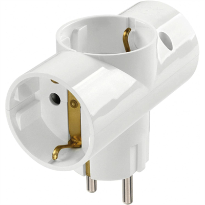 ADATTATORE MULTIPRESA SPINA+3U TEDESCO BIANCO