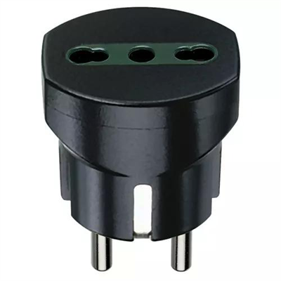 ADATTATORE SCHUKO+P17/11 NERO