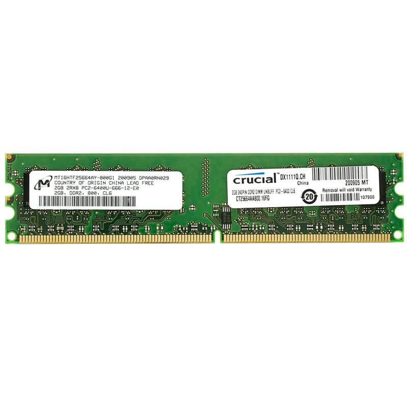 RAM DIMM DDR2 800MHZ 2GB CL6 CRUCIAL CT25664AA800