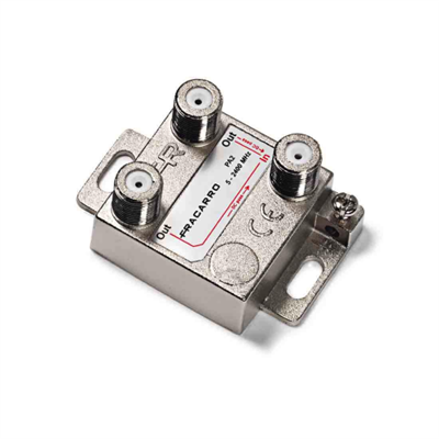 DE1-18 DERIVATORE VERTICALE A 1 VIA CON ATTENUAZIONE 18DB E CONNETTORE F IN BANDA TV E SATELLITE (5-2400MHZ)