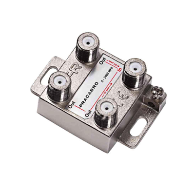 DE2-22 DERIVATORE VERTICALE A 2 VIE CON ATTENUAZIONE 22DB E CONNETTORE F IN BANDA TV E SATELLITE (5-2400MHZ)