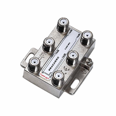 DE4-18 DERIVATORE VERTICALE A 4 VIE CON ATTENUAZIONE 18DB E CONNETTORE F IN BANDA TV E SATELLITE (5-2400MHZ)