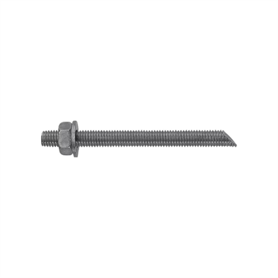 FISCHER FIS M 8X110 BARRA FILETTATA IN ACCIAIO CLASSE 5.8 ZINCATO BIANCO CON DADO E ROSETTA E TAGLIO INCLINATO A 45° - CONF. 20P
