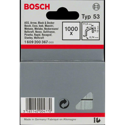 GRAFFA A FILO FINE, TIPO 53 - 11,4 X 12 X 0,74MM