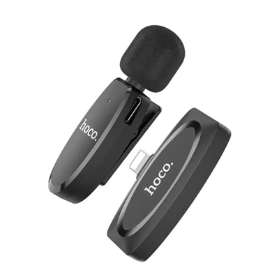 HOCO - MICROFONO DIGITALE WIRELESS LAVALIER CRYSTAL (L15) - LIGHTNING 80 MAH - NERO