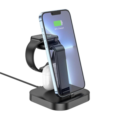 HOCO - STAZIONE DI RICARICA GRACEFUL (CW43) - PER IPHONE, APPLE WATCH, AIRPODS - NERO