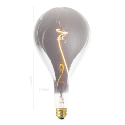 LAMPADINA LED, E27, PERA XXL A160, VETRO SMOKY, 4W, 130 LM, COLORE CALDO 2200K, FILAMENTO A TISTICO, CLASSE B, DIMMERABILE