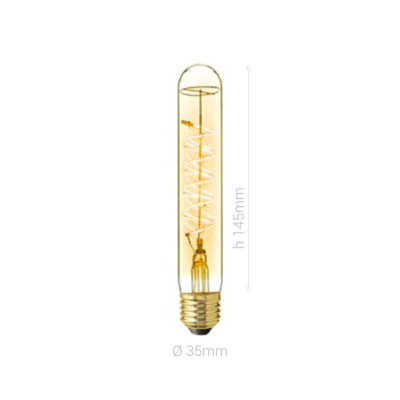 LAMPADINA LED, E27, SILURO T28, VETRO AMBRATO, 4W, 130 LM, COLORE CALDO 2000K, FILAMENTO VITE, CLASSE A+, DIMMERABILE