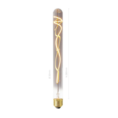 LAMPADINA LED, E27, SILURO T28, VETRO SMOKY, 4W, 130 LM, COLORE CALDO 2200K, FILAMENTO A TISTICO, CLASSE A, DIMMERABILE