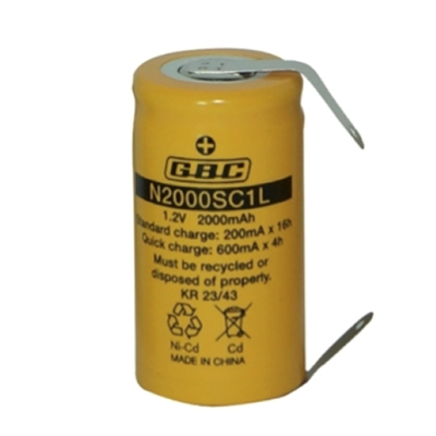 N2000SC LAMELLE S/DIR. - BATTERIA RICARICABILE NI-CD SC 2000MAH GBC