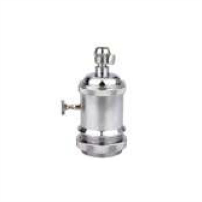 PORTALAMPADA E27 IN METALLO CON INTERRUTTORE ROTATIVO, INTERNO IN BACHELITE CON CONNETTORE DI TERRA E PRESSACAVO INCLUSI, Ø 50MM