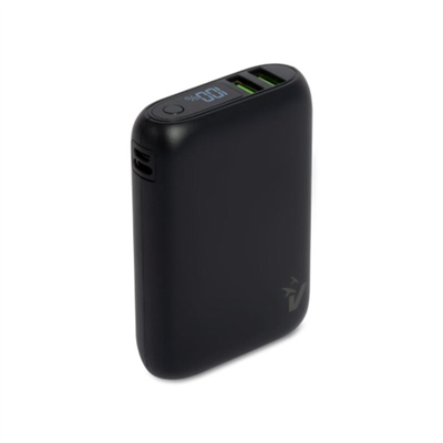 POWERBANK VPB-WP10BK CON SCHERMO LCD 10000 MAH USB E TYPE C QUICKCHARGE 3.0 NERO