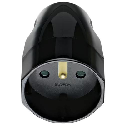 PRESA 2P+T 16A FRANCESE ASSIALE NERO