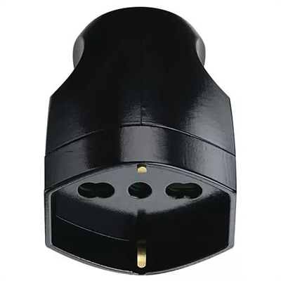 PRESA 2P+T 16A UNIVERSALE ASSIALE NERO