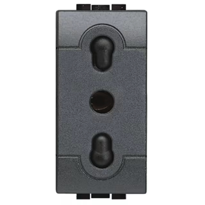 PRESA BIPASSO 2P+T 10/16A BTICINO LIVING LIGHT - ANTRACITE