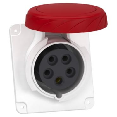 PRESA FISSA BT DA INCASSO INCLINATA IP67 16A 380V 3PNT CABLAGGIO RAPIDO