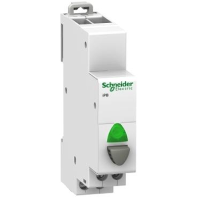 PULSANTE IPB 1NA 20A 250VCA GRIGIO E SPIA VERDE 12÷48VCA/CC