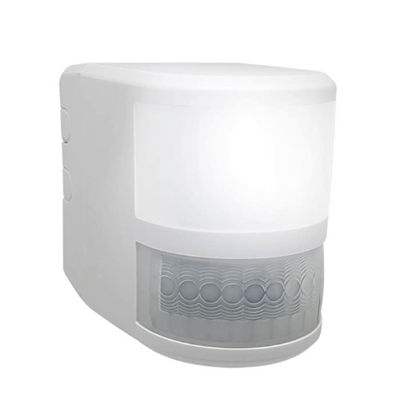 RILEVATORE DI MOVIMENTO DA PARETE A RAGGI INFRAROSSI CON LUCE DI CORTESIA CREPUSCOLARE A LED - IP54