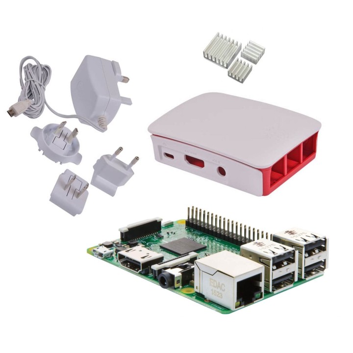 Raspberry Pi 3 Starter Kit (E01) con Alimentatore, Case e Dissipatori
