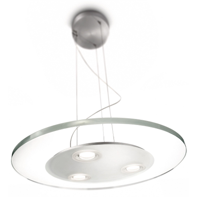 SOSP. DISCO VETRO TRASP - DIAM 50 CM - 3 HI