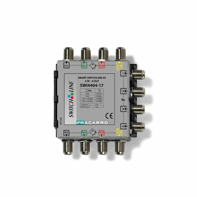 SWI4404-17 MULTISWITCH IN CASCATA A 4 INGRESSI E 4 USCITE DERIVATE CON 17DB DI ATTENUAZIONE SULLE DERIVATE UTENTE