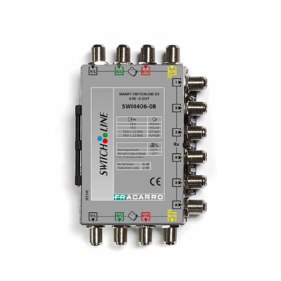 SWI4406-08 MULTISWITCH IN CASCATA A 4 INGRESSI E 6 USCITE DERIVATE CON 8DB DI ATTENUAZIONE SULLE DERIVATE UTENTE