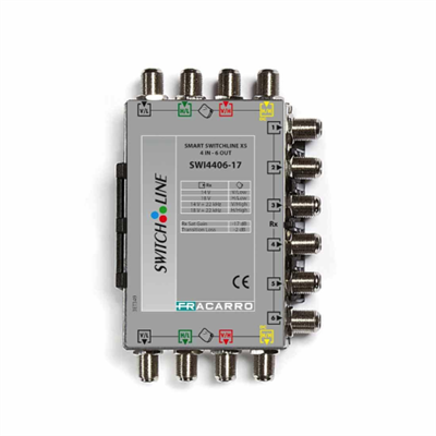 SWI4406-17 MULTISWITCH IN CASCATA A 4 INGRESSI E 6 USCITE DERIVATE CON 17DB DI ATTENUAZIONE SULLE DERIVATE UTENTE
