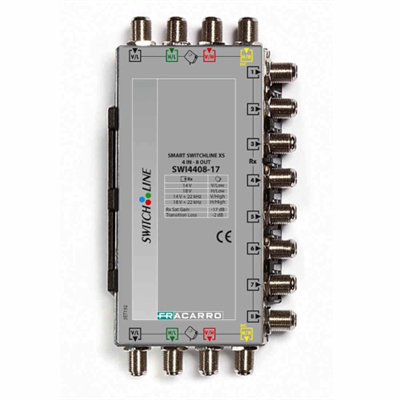 SWI4408-17 MULTISWITCH IN CASCATA A 4 INGRESSI E 8 USCITE DERIVATE CON 17DB DI ATTENUAZIONE SULLE DERIVATE UTENTE