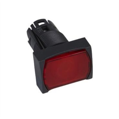 TESTA PULSANTE LUMINOSO RETTANGOLARE Ø16 - ROSSA