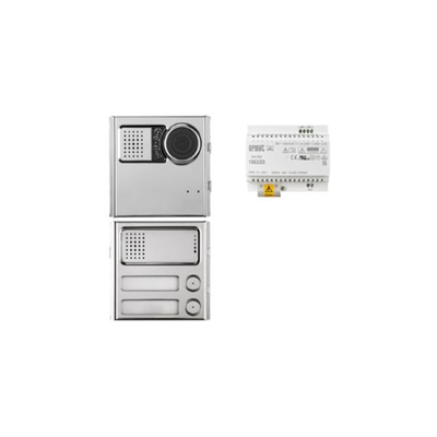 URMET KIT BASE IMPIANTO VIDEO CON PULSANTIERA SINTHESI STEEL, SISTEMA 2VOICE