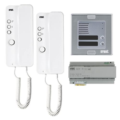 URMET KIT BIFAMILIARE AUDIO CON PULSANTIERA SINTHESI S2 E CITOFONI MÌRO, SISTEMA 2VOICE