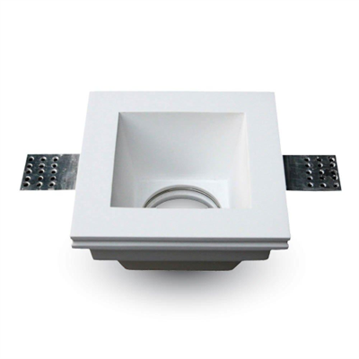 V-TAC VT 763SQ PORTAFARETTO QUADRATO DA INCASSO IN GESSO PER LAMPADINE GU10 E GU5.3 - SKU 3649