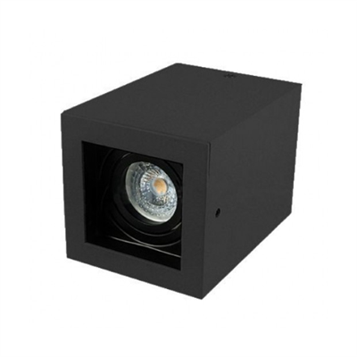 V-TAC VT-797 PORTAFARETTO ORIENTABILE QUADRATO NERO DA SOFFITTO PER LAMPADINE GU10 E GU5.3 - SKU 3631