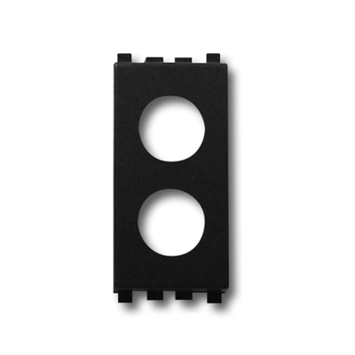 VI-EKB2 ADATTATORE PER LA SERIE CIVILE VIMAR EIKON BLACK ® DI COLORE NERO CON 2 FORI PER LE PRESE DEMISCELATE A 2 USCITE (PDM)