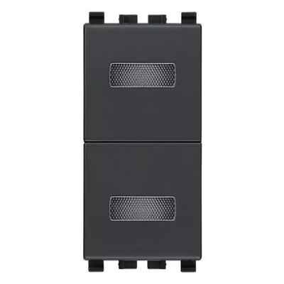 VIMAR EIKON - DOPPIA SPIA ARANCIONE - BIANCO GRIGIO